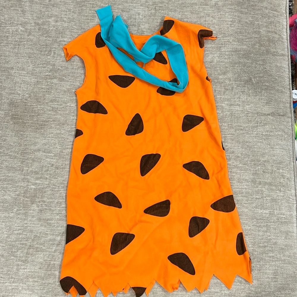 Worn once for a photo Fred Flintstone costume size Large boys 8-10